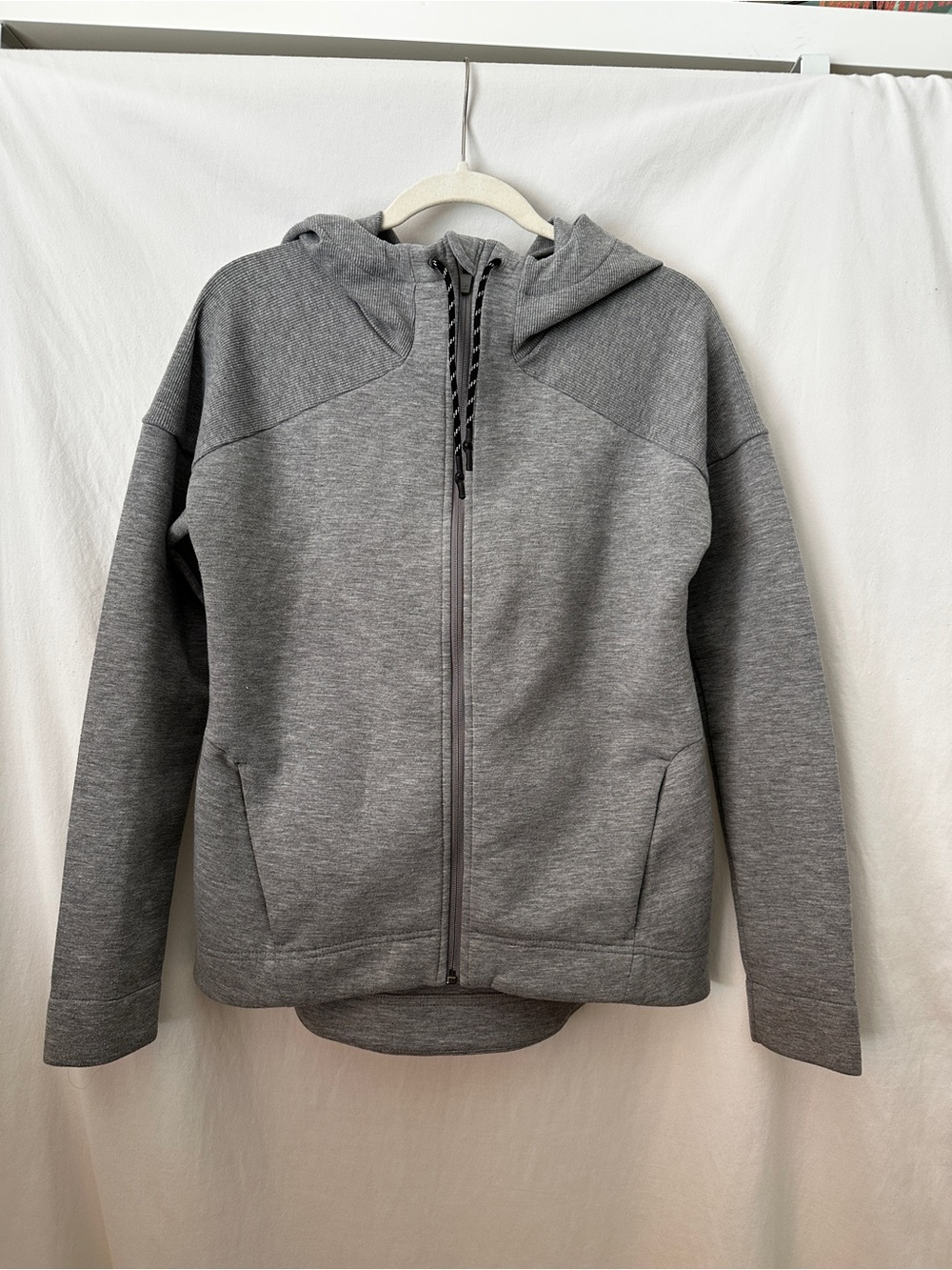 Sweaty Betty Grey Hooded Zip-Up Bomber Jacket